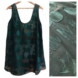 Victoria’s Secret Vintage Gold Label Emerald Green Appliqué Mini Nightgown